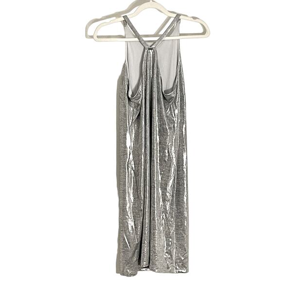WHBM Silver Metallic Halter Dress Size Size Medium NWT - Picture 6 of 13